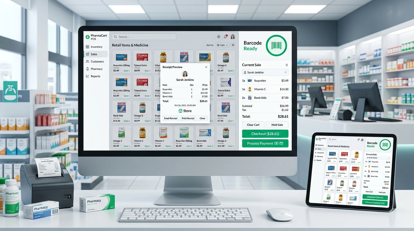 Sabishelf Smartphone & Desktop Point of Sale Usage